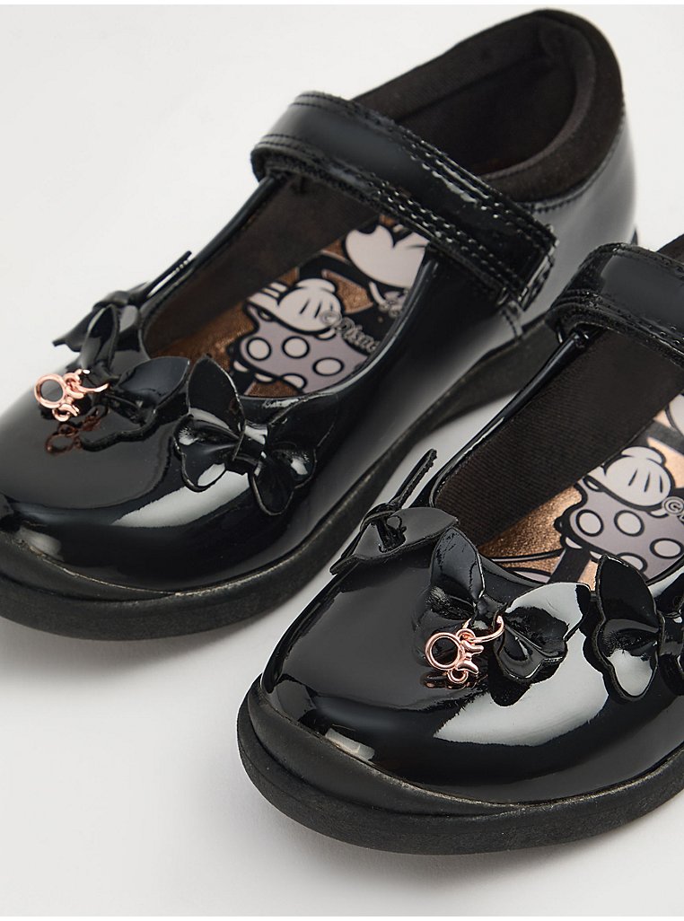 Disney Minnie Mouse Black Patent Mary Jane School Shoes