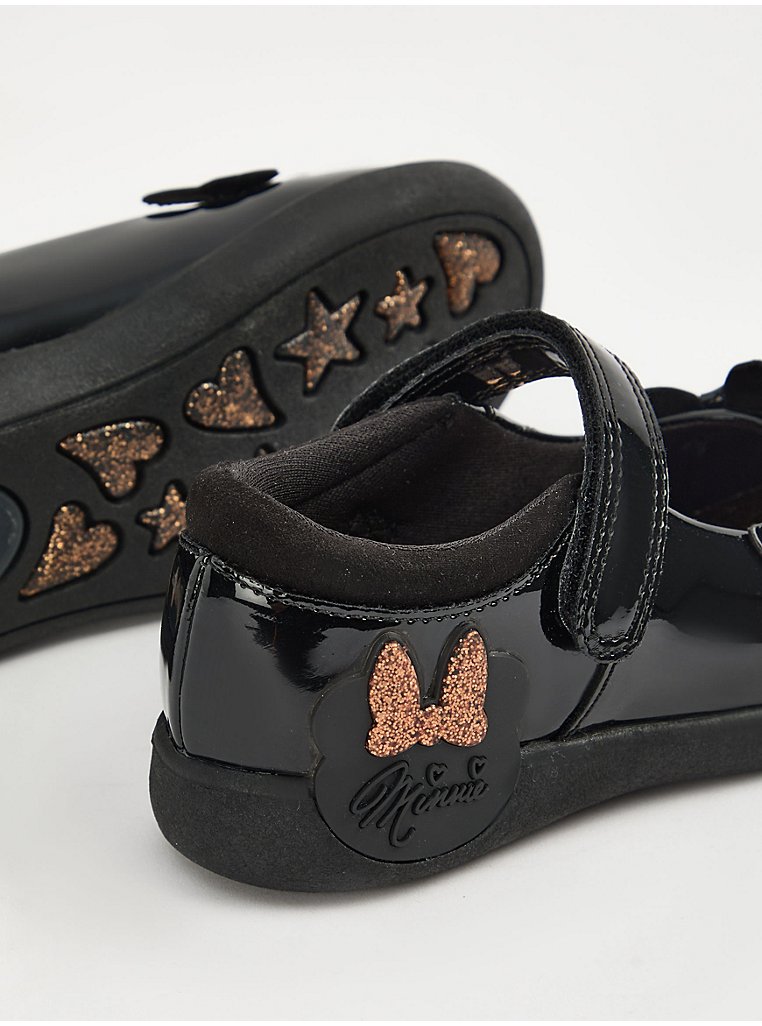 Disney Minnie Mouse Black Patent Mary Jane School Shoes