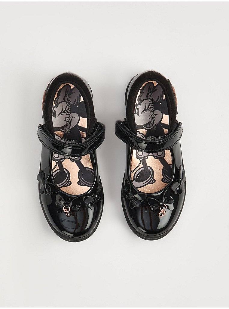 Disney Minnie Mouse Black Patent Mary Jane School Shoes
