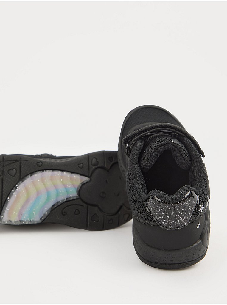 Black Shooting Star Light Up School Shoes