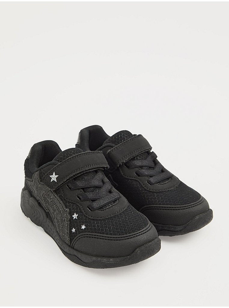 Black Shooting Star Light Up School Shoes