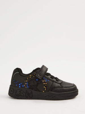 Sonic Black Light Up Elasticated Laces School Shoes