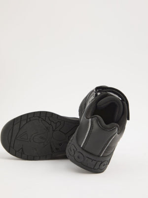 Sonic Black Light Up Elasticated Laces School Shoes