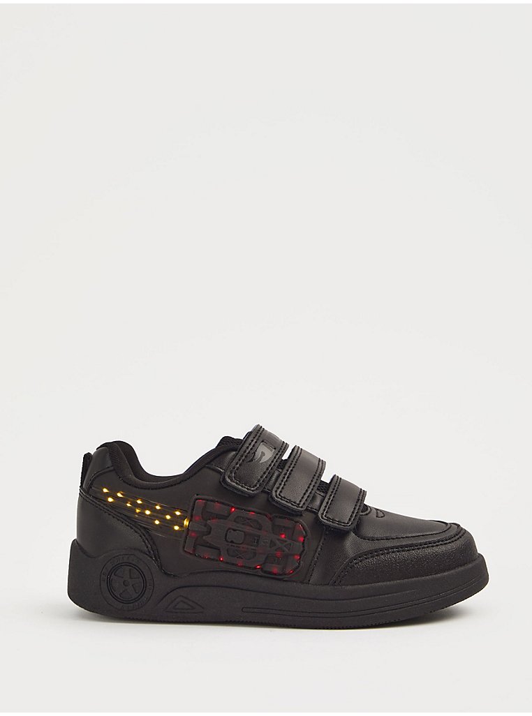Hot Wheels Black Light Up School Shoes