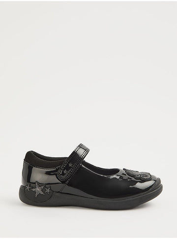 Black Unicorn Light Up Patent Mary Jane School Shoes