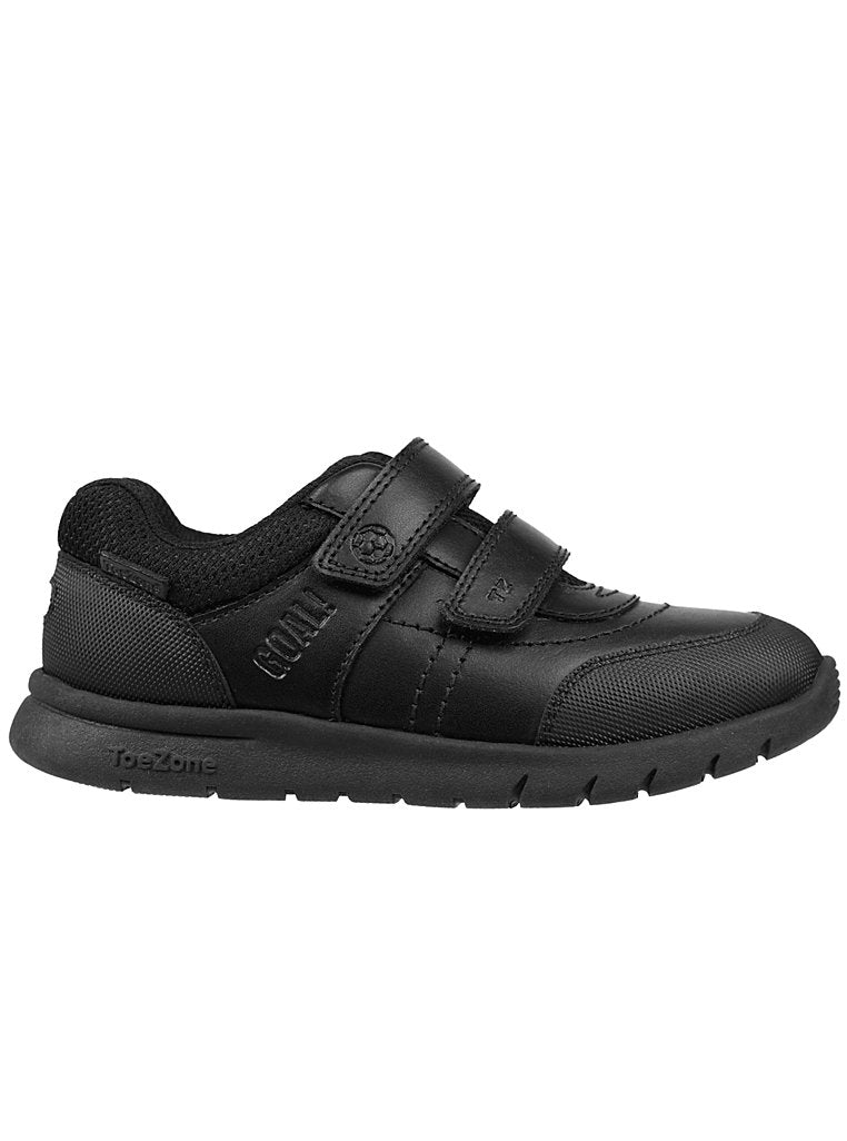 ToeZone Strike Football Boys Black School Shoes
