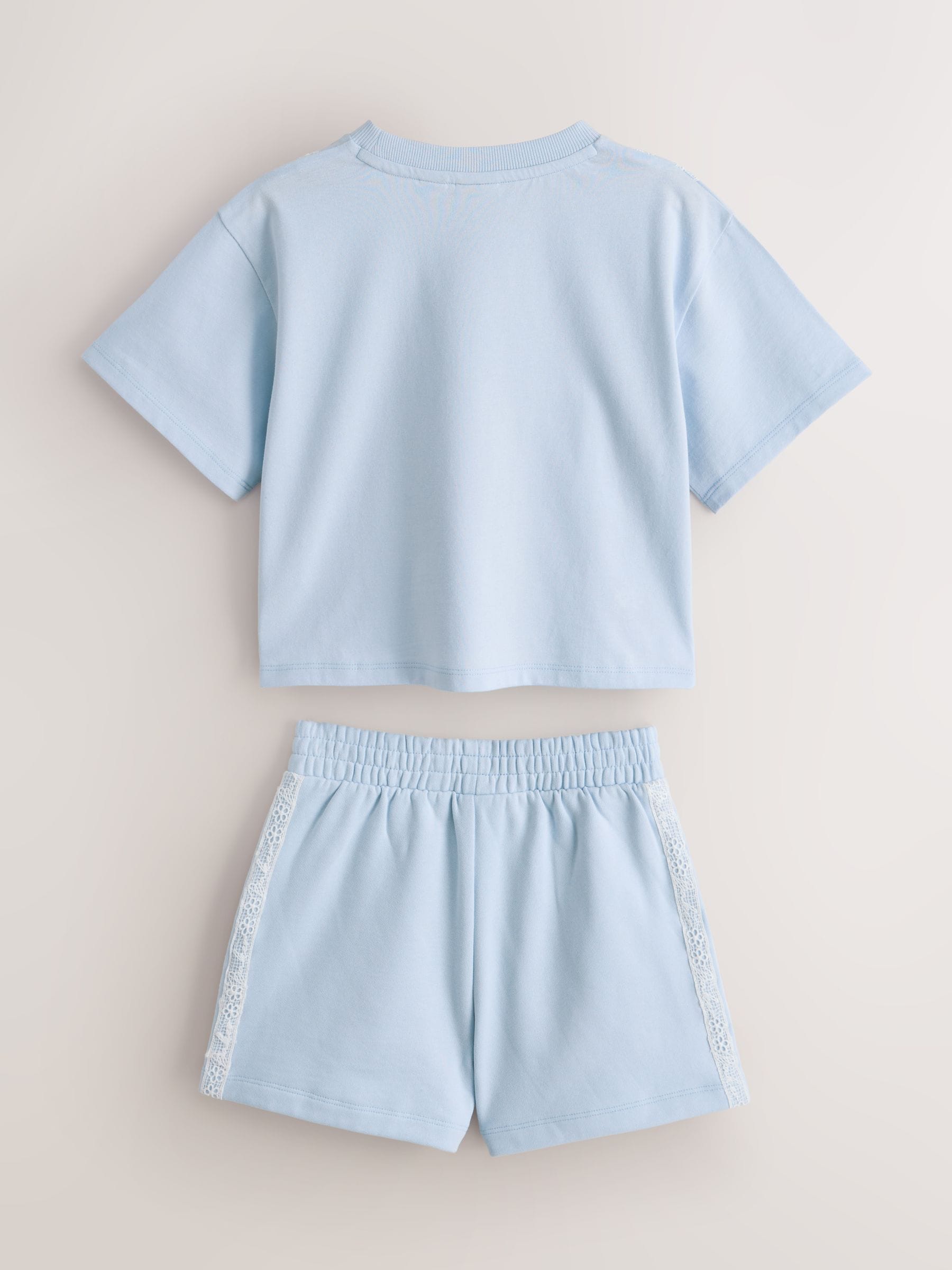 Baker by Ted Baker 2 Piece Lace Trim T-Shirt & Shorts Set