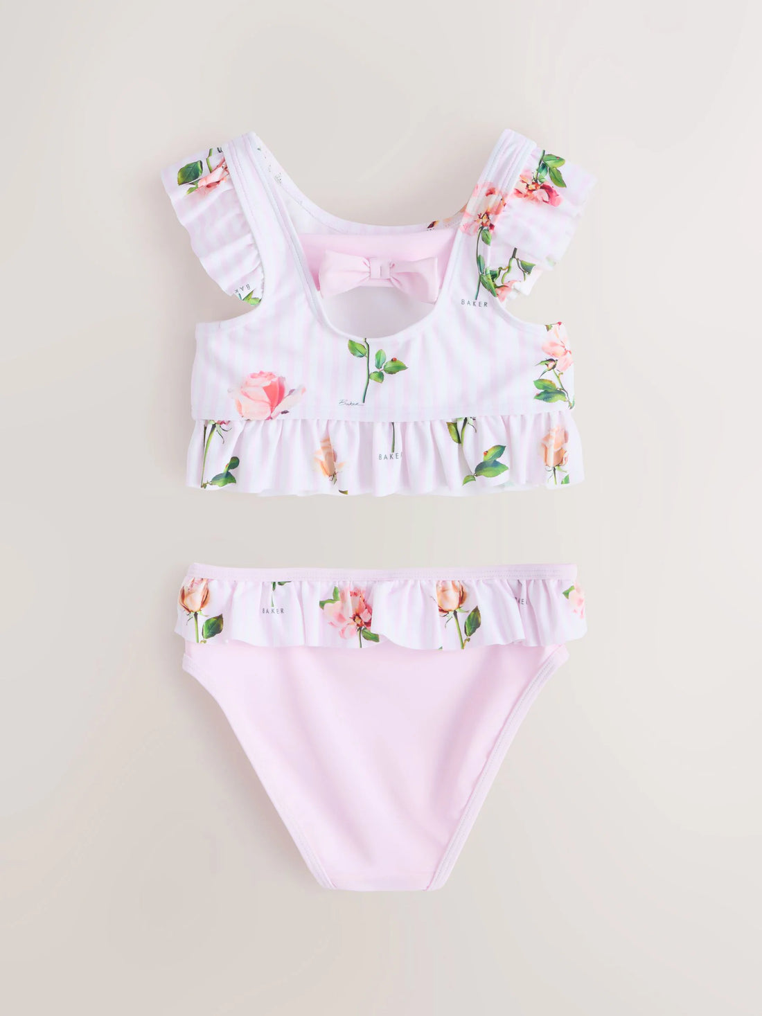 Baker by Ted Baker 2 Piece Frill Stripe Tonal Bikini