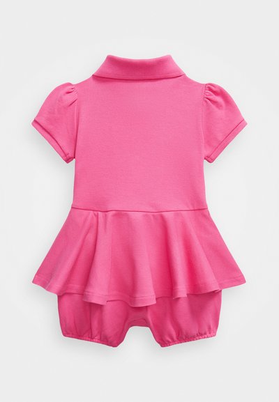 Polo Ralph Lauren STRETCH MESH PEPLUM POLO SHORTALL - Jumpsuit - belmont pink/dusk orange