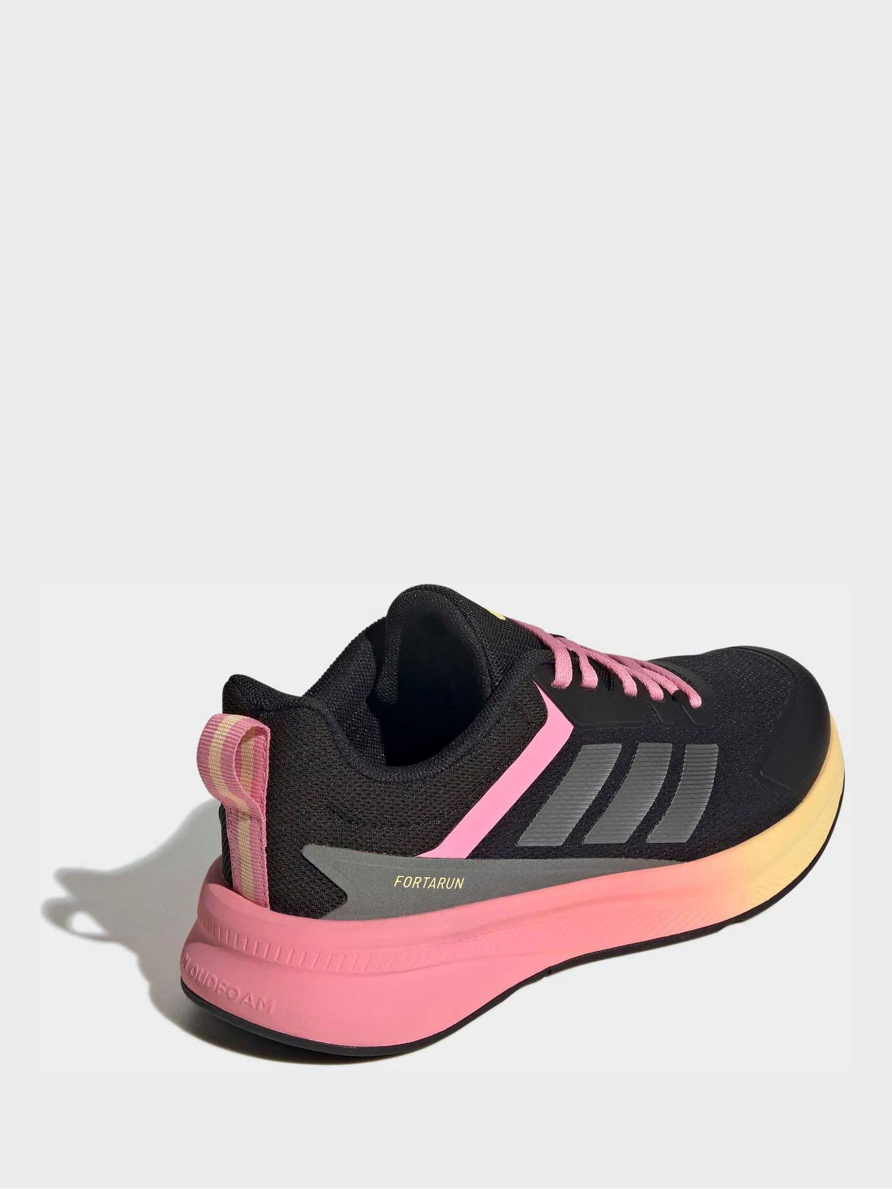 adidas Black/Pink Fortarun 4.0 Lace Junior Trainers