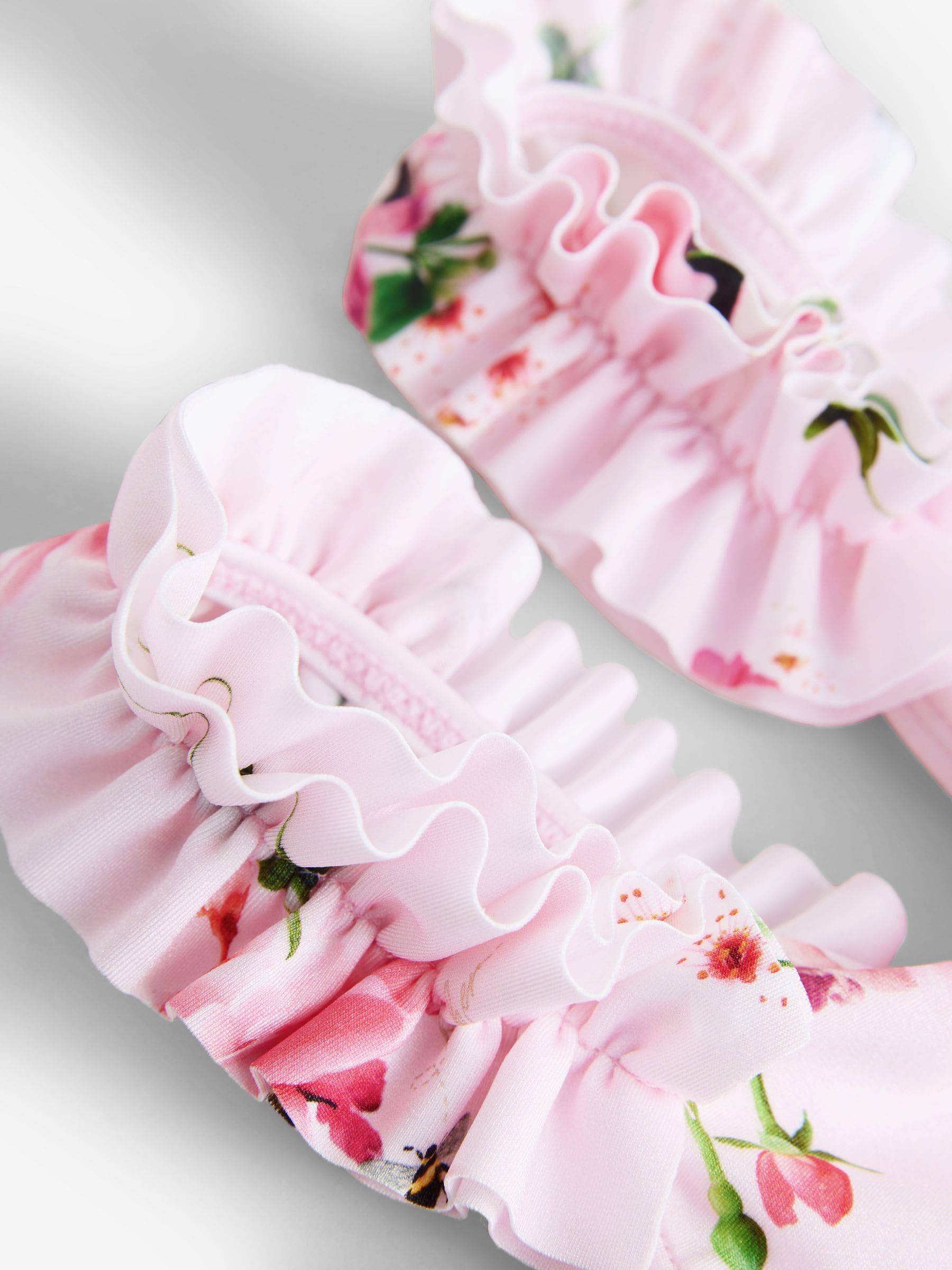 Baker by Ted Baker Pink Floral Frill Peplum Swimsuit