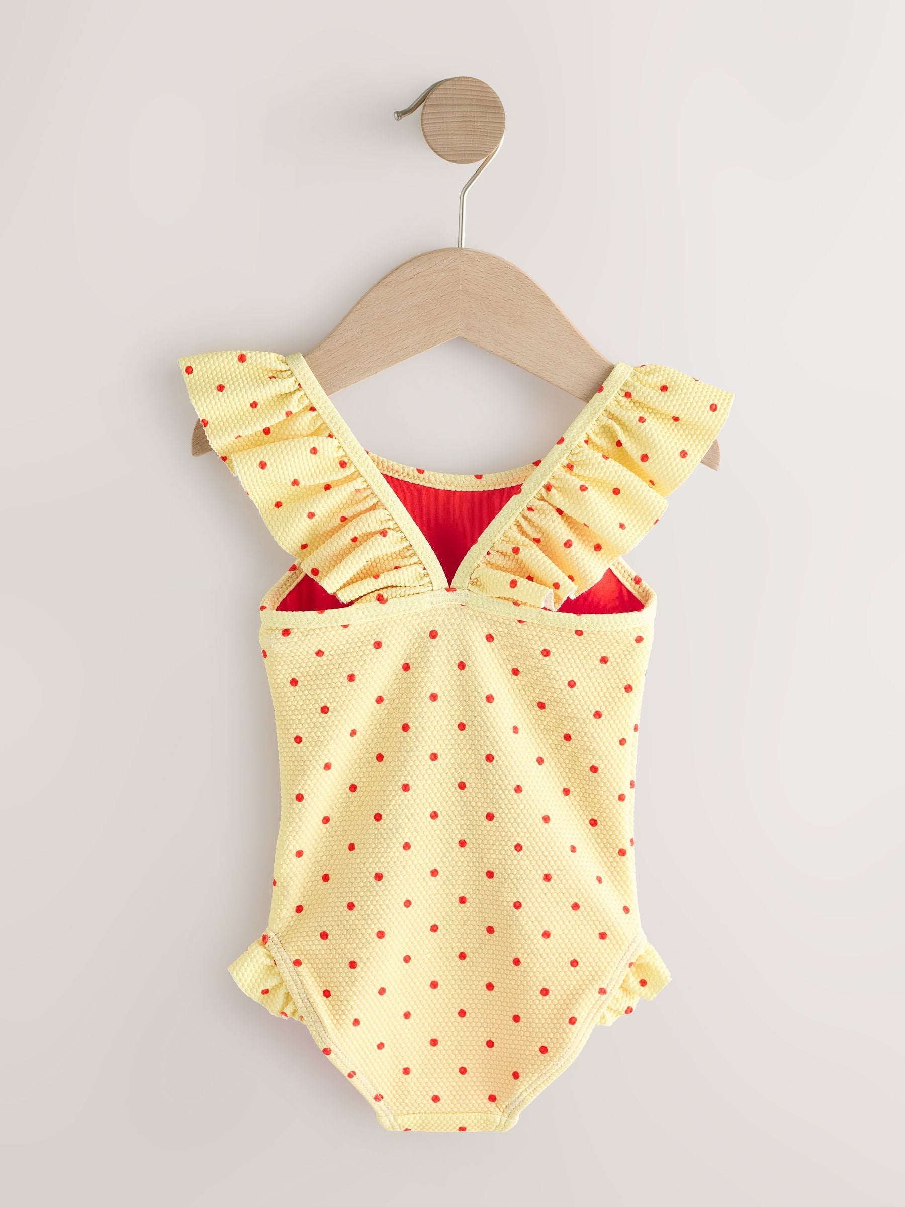 Yellow Apple Polka Dot Frill Swimsuit (3mths-7yrs)