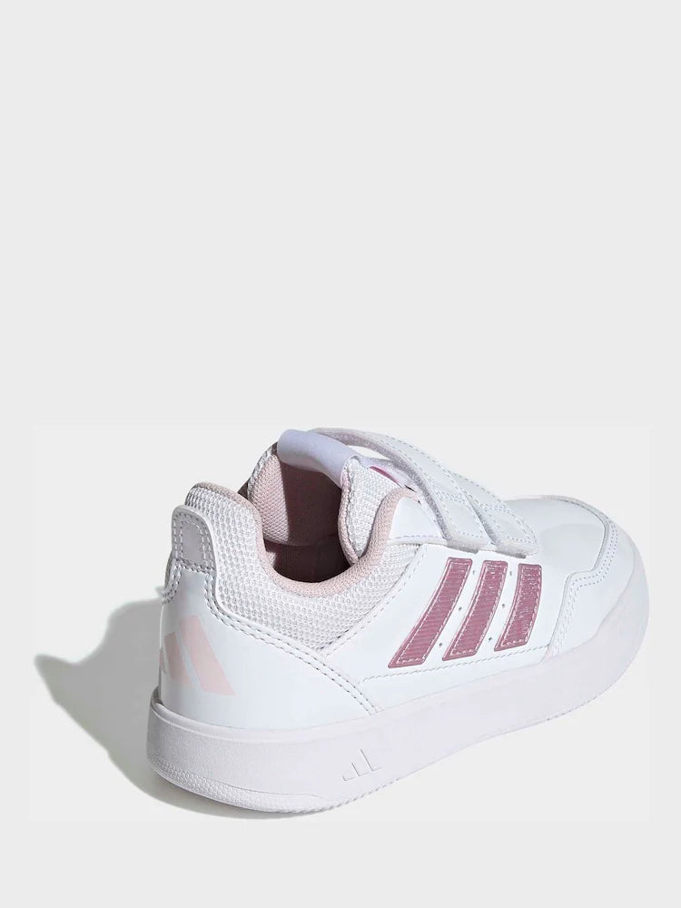 adidas White Pink Hook and Loop Tensaur Sport 3.0 Junior Trainers