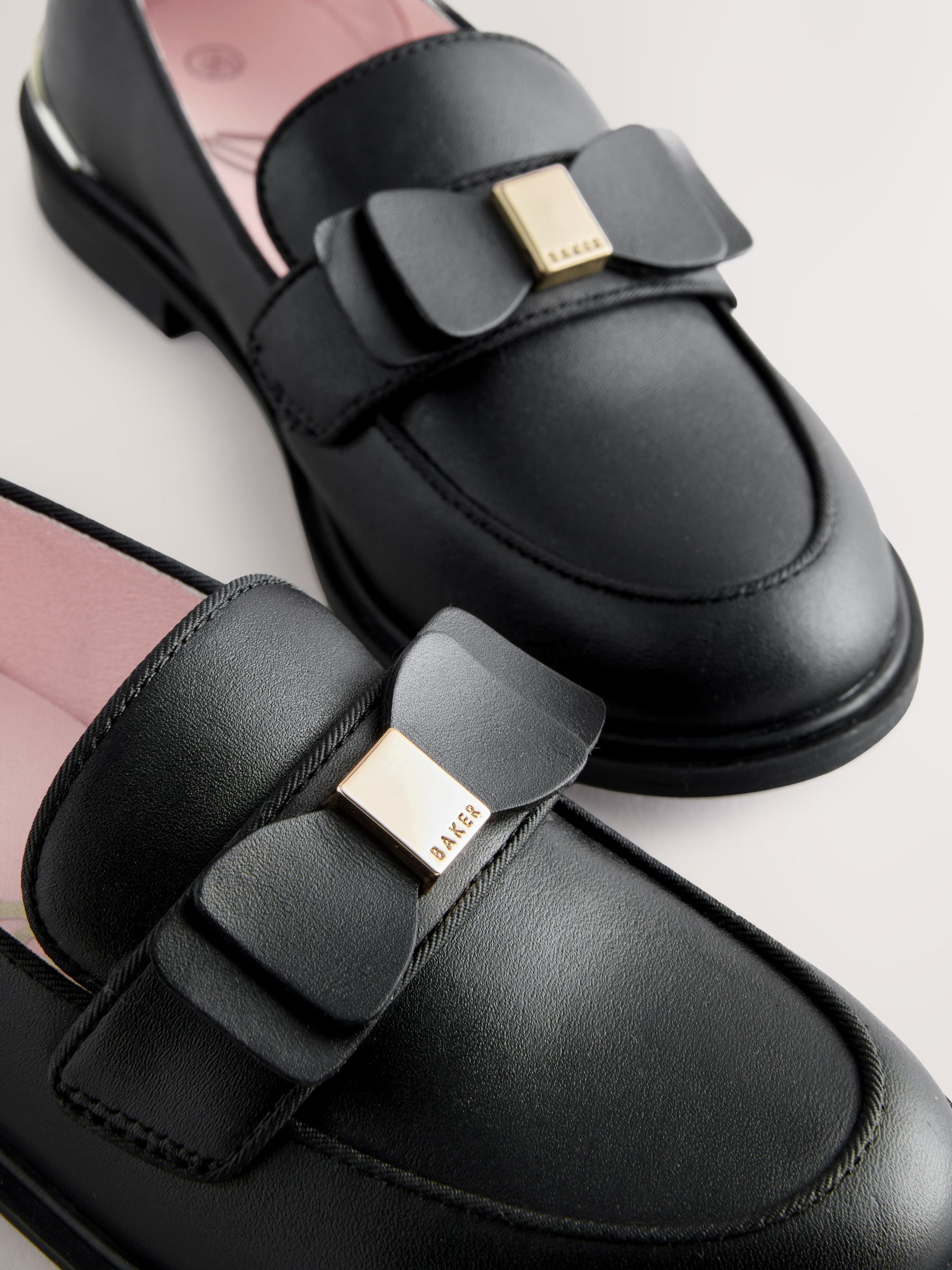 Baker by Ted Baker Back to School Slim Bow Black Loafers