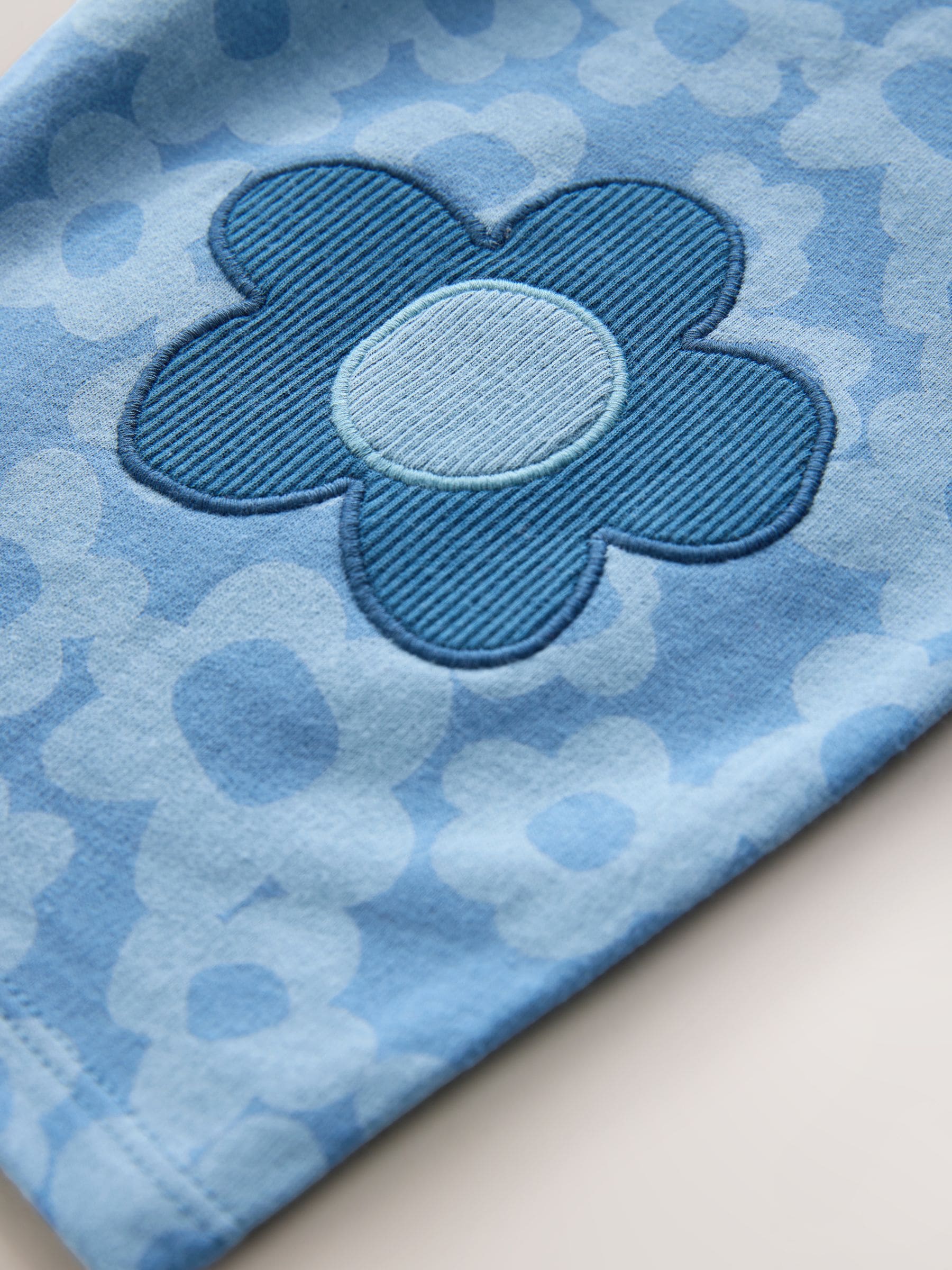 Blue Flower Embellished Barrel Trousers (3mths-7yrs)
