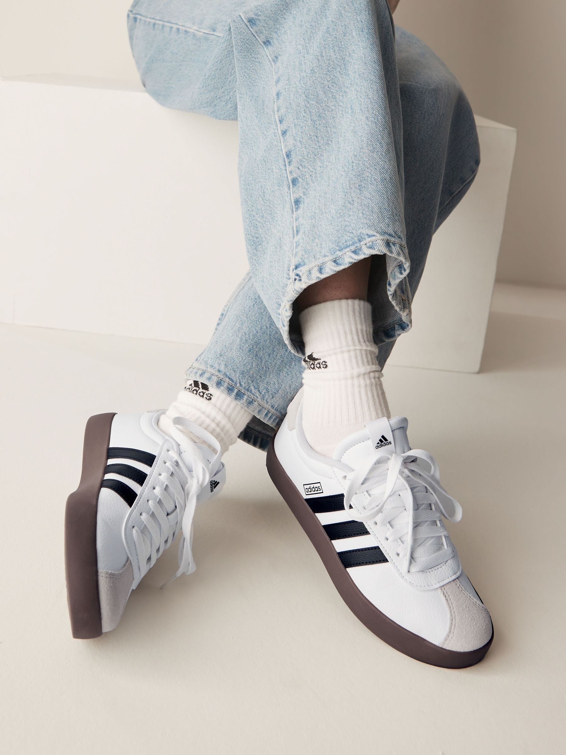 adidas White/Black VL Court 3.0 Trainers