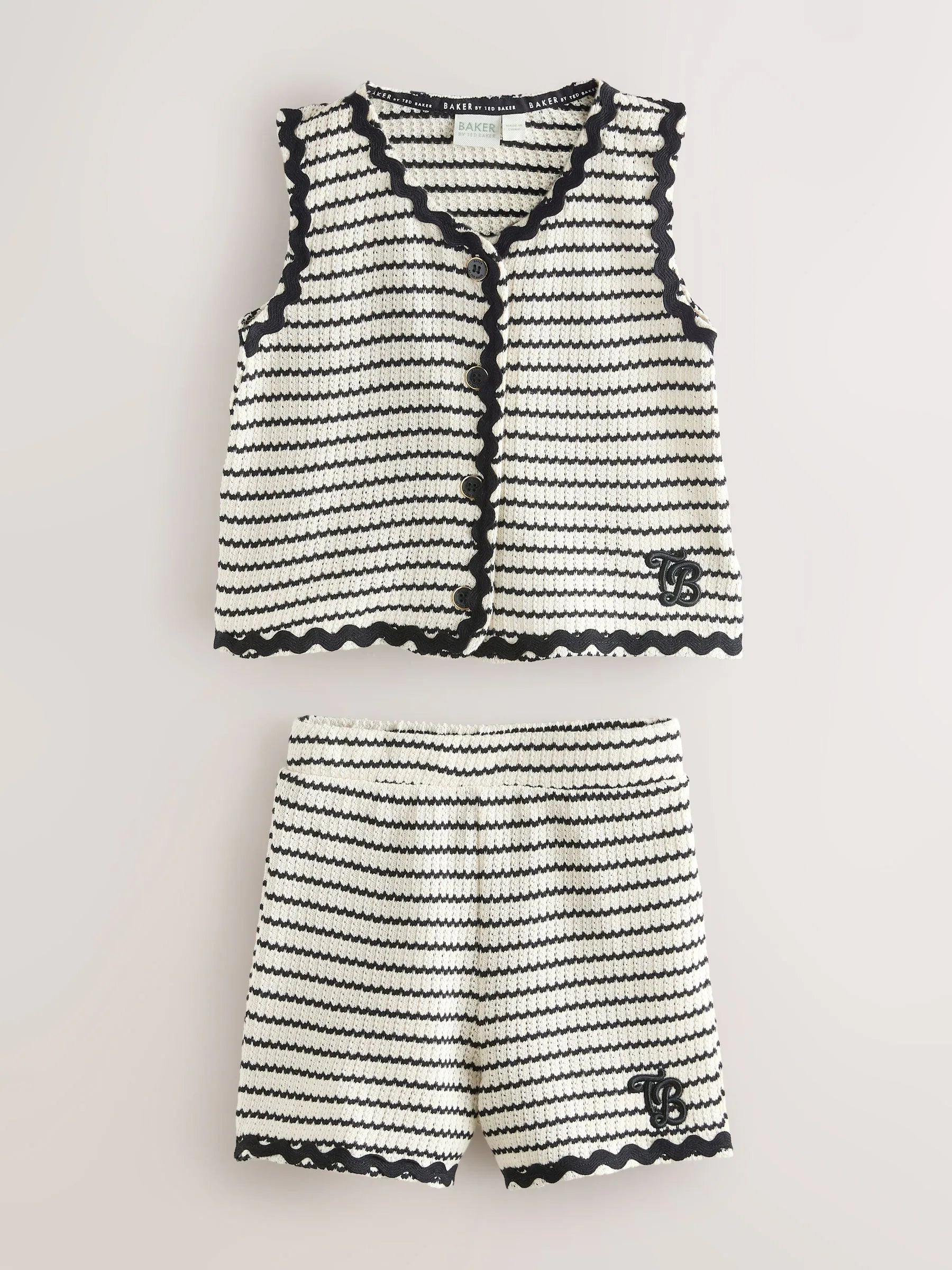 Baker by Ted Baker 2 Piece Ric-Rac Crochet Vest & Shorts Set