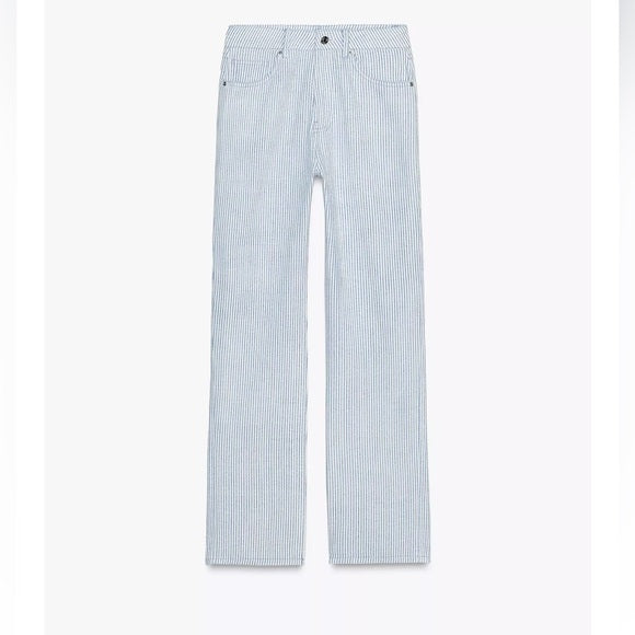 Women Striped Trousers Sz M