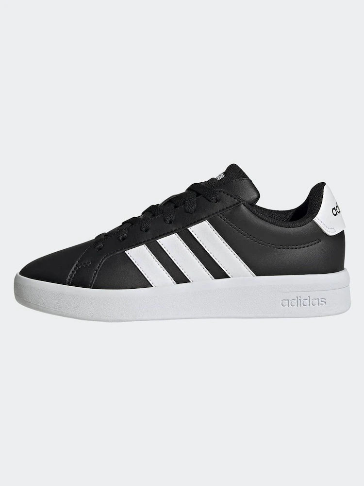 adidas Black/White Grand Court 3.0 Junior Trainers