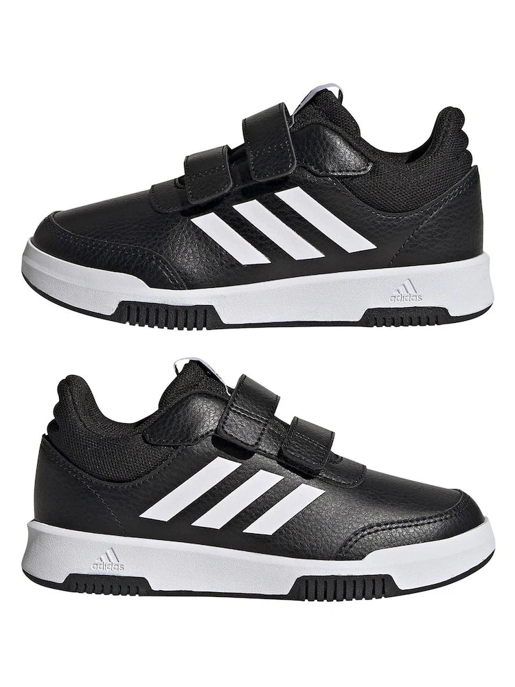 adidas Black/White Hook and Loop Tensaur Kids Trainers