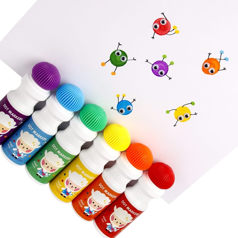 Stylish Dot Marker | Washable Paint Brush | Dabber Art Markers for Drawing | Attractive Colours