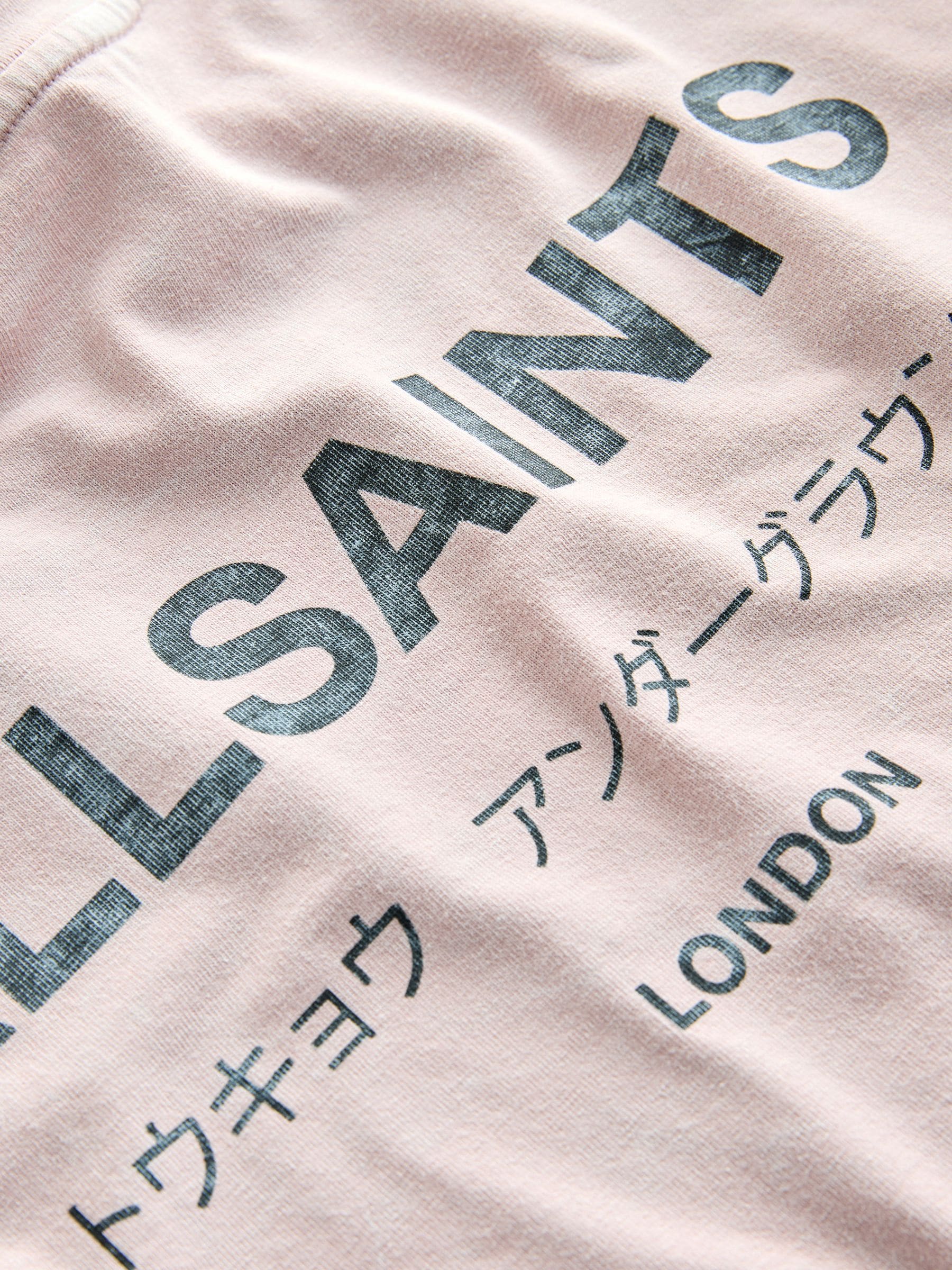 smALLSAINTS Washed Pink Oversized Underground Crew Neck Cotton T-Shirt