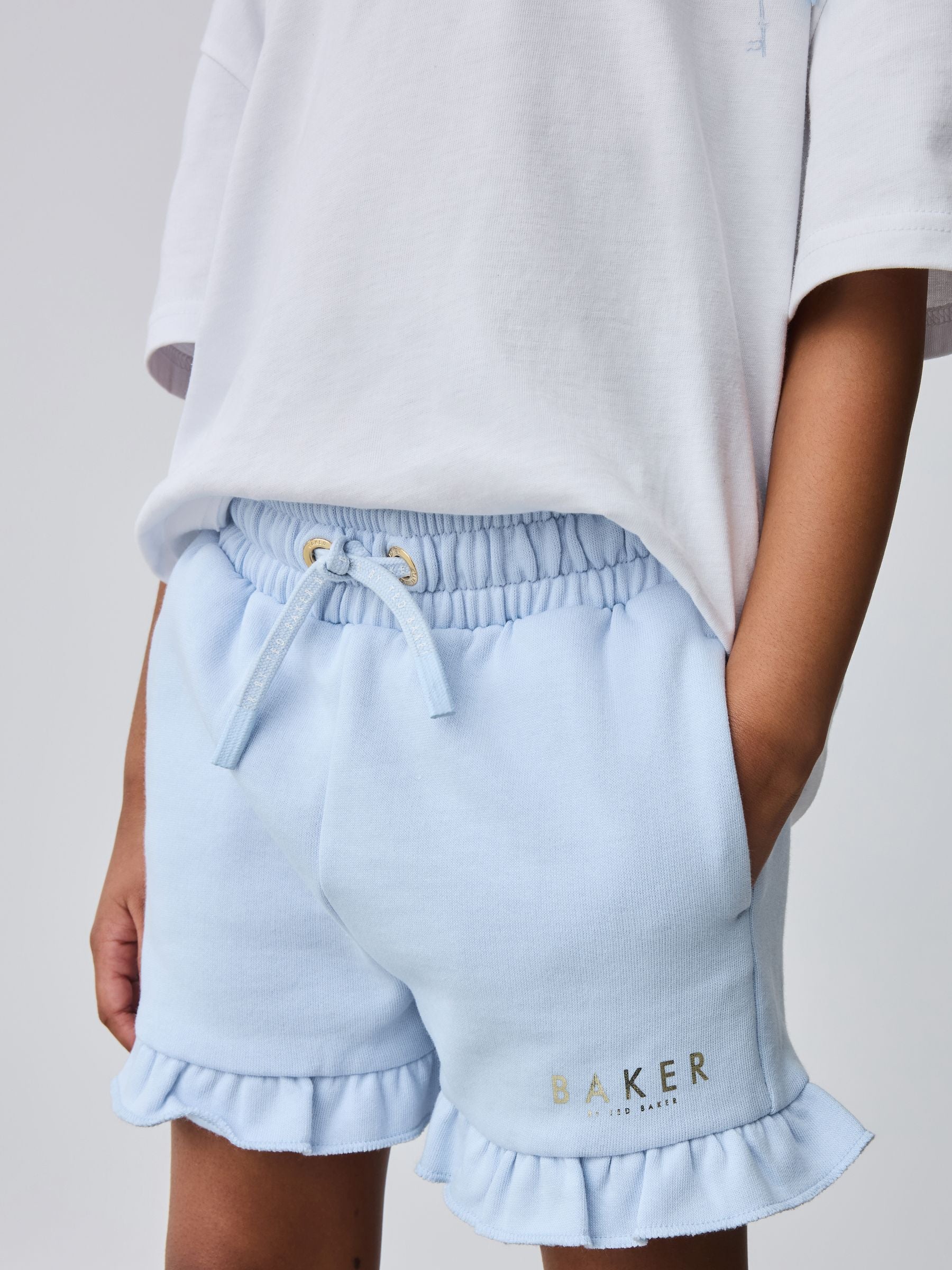 Baker by Ted Baker 2 Piece Oversized Back Graphic T-Shirt & Frill Short Set