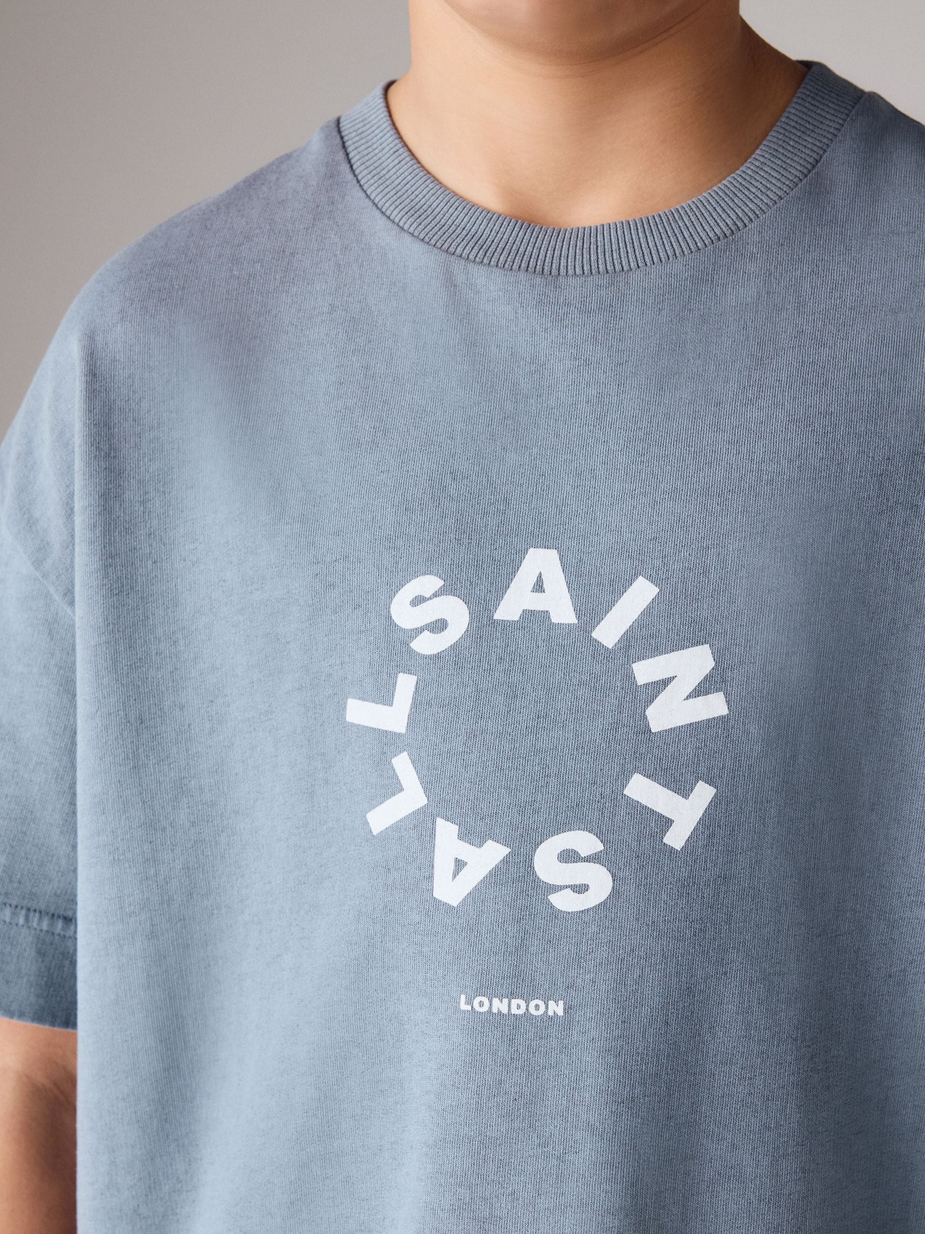 smALLSAINTS Blue Tierra T-Shirt and Sweat Shorts Set