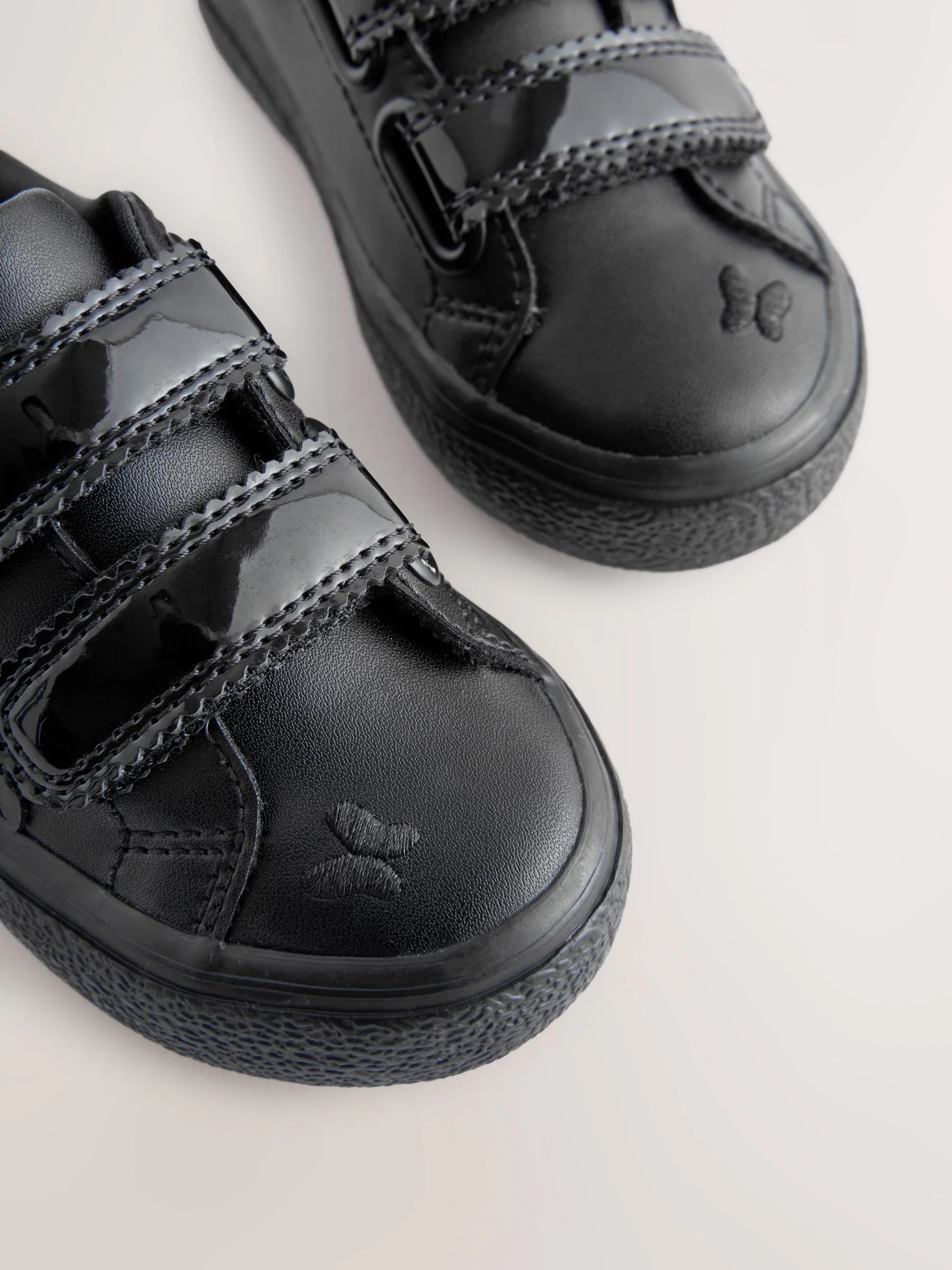 Black 2V Butterfly School Trainers