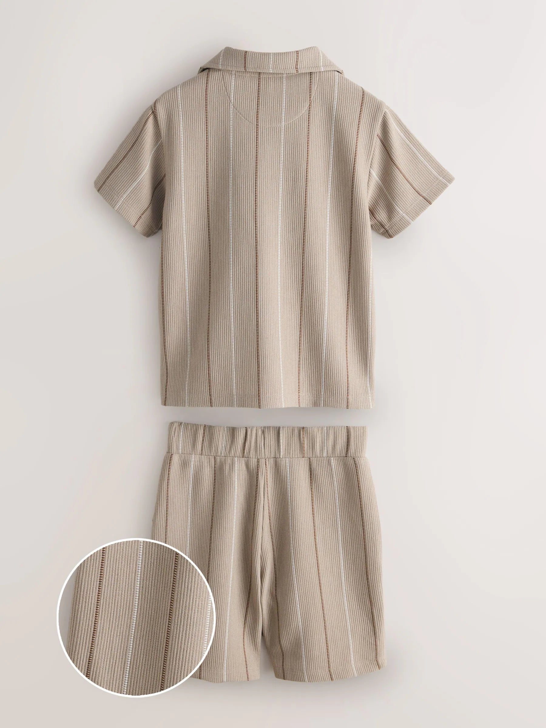 Baker by Ted Baker Stripe Brown Shirt and Shorts Set