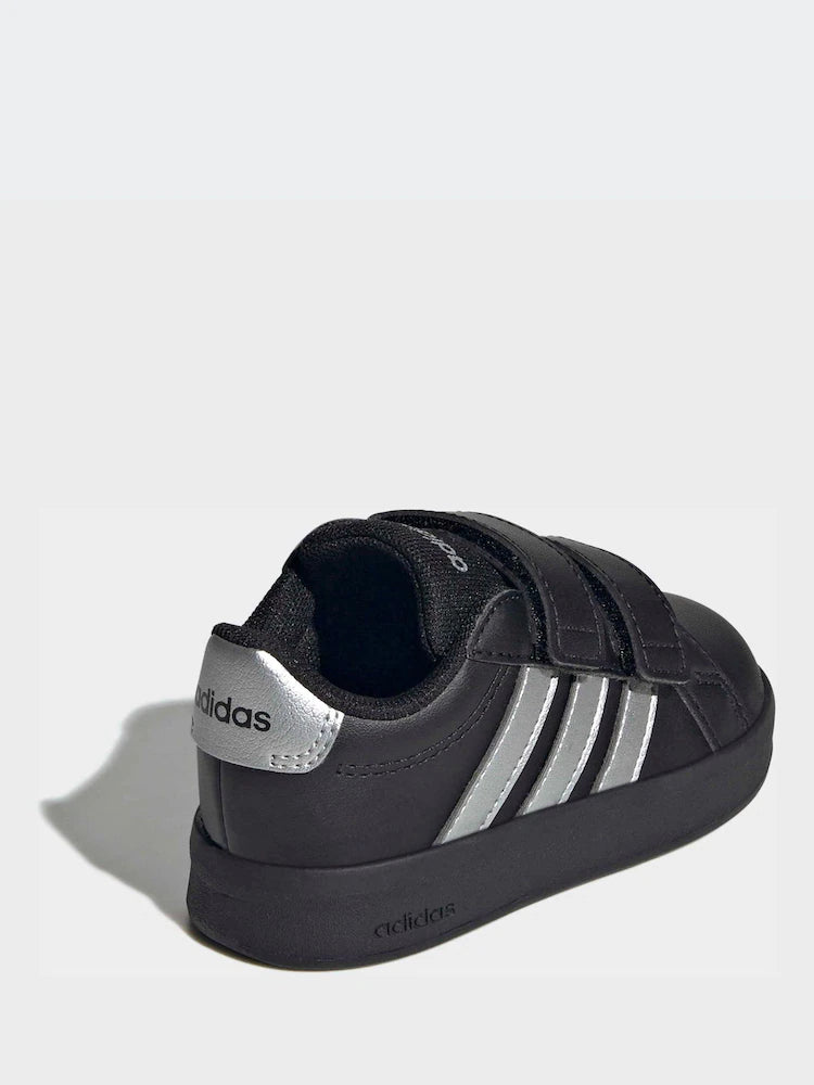 adidas Black/Silver Grand Court 3.0 Infant Trainers
