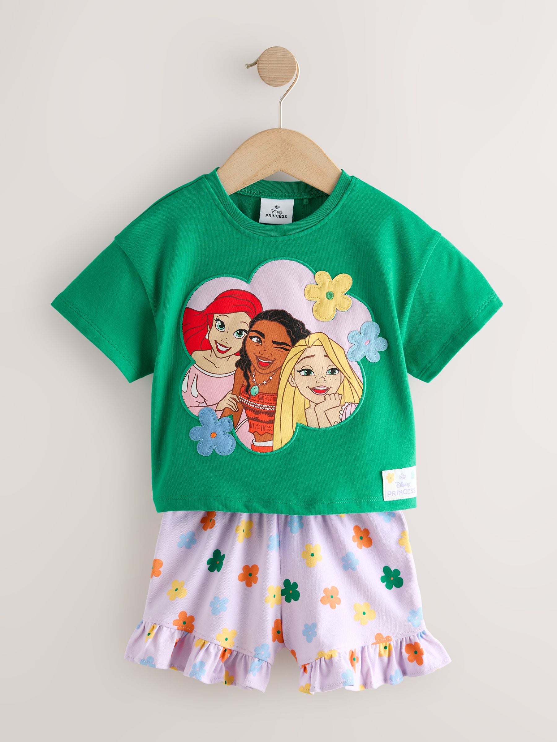 Green Disney Princess Shorts Set (3mths-7yrs)