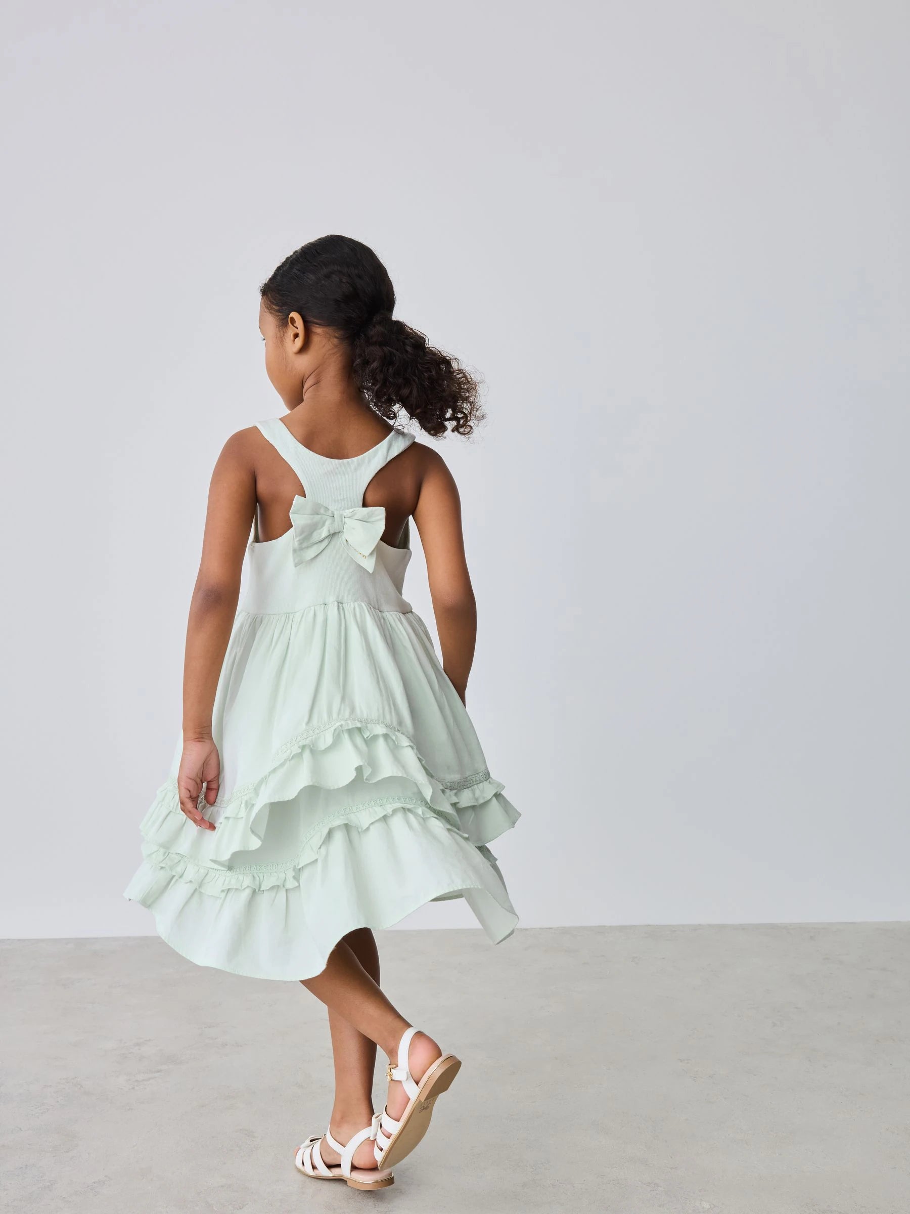 Baker by Ted Baker Tiered Cotton Poplin Mix Dress