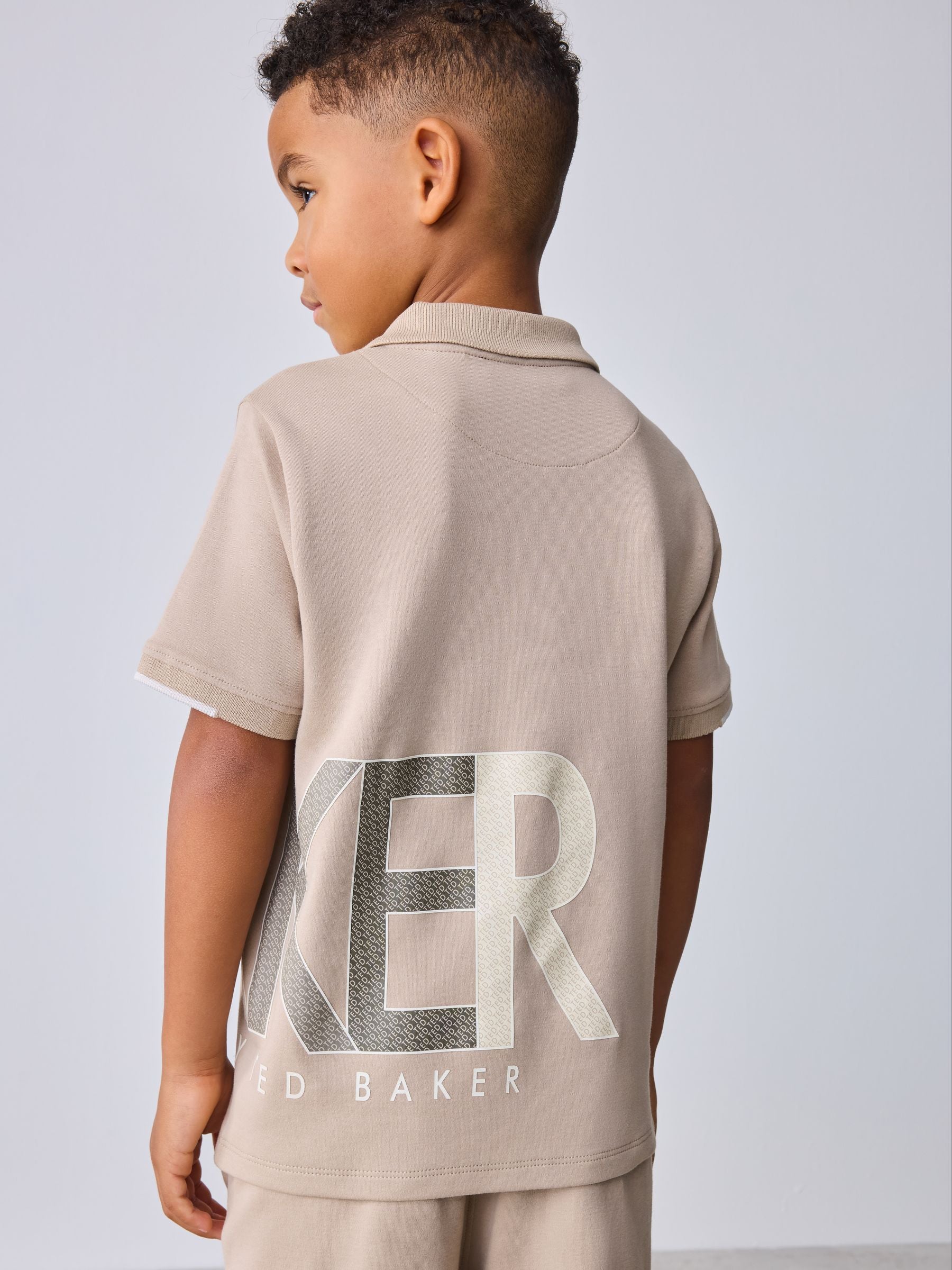 Baker by Ted Baker Stone Graphic Polo Shirt and Shorts Set