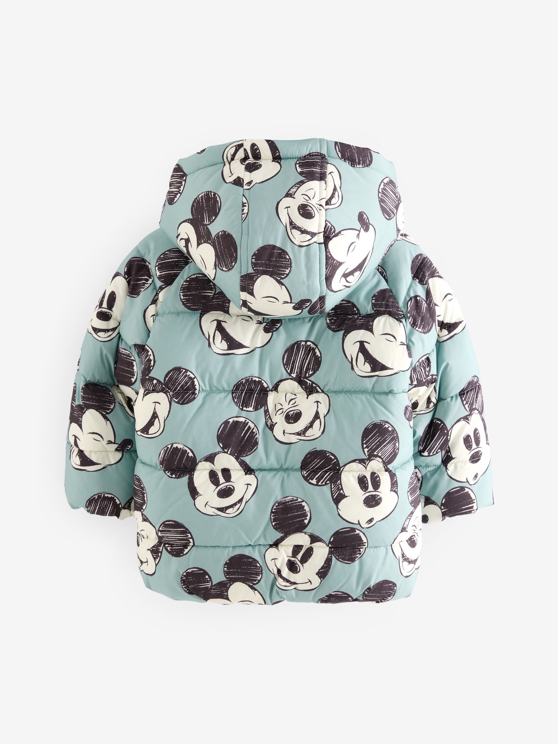 Light Blue Mickey Borg Lined Padded Coat (3mths-7yrs)