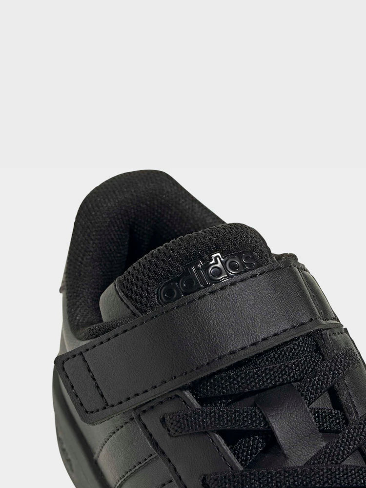 adidas Black Grand Court 3.0 Elastic Lace Kids Trainers
