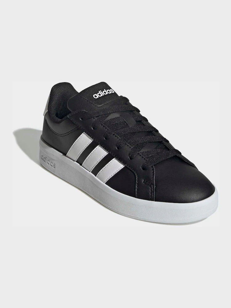 adidas Black/White Grand Court 3.0 Junior Trainers