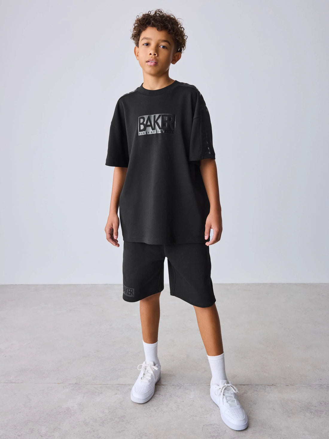 Baker by Ted Baker Oversized Black T-Shirt and Shorts Set