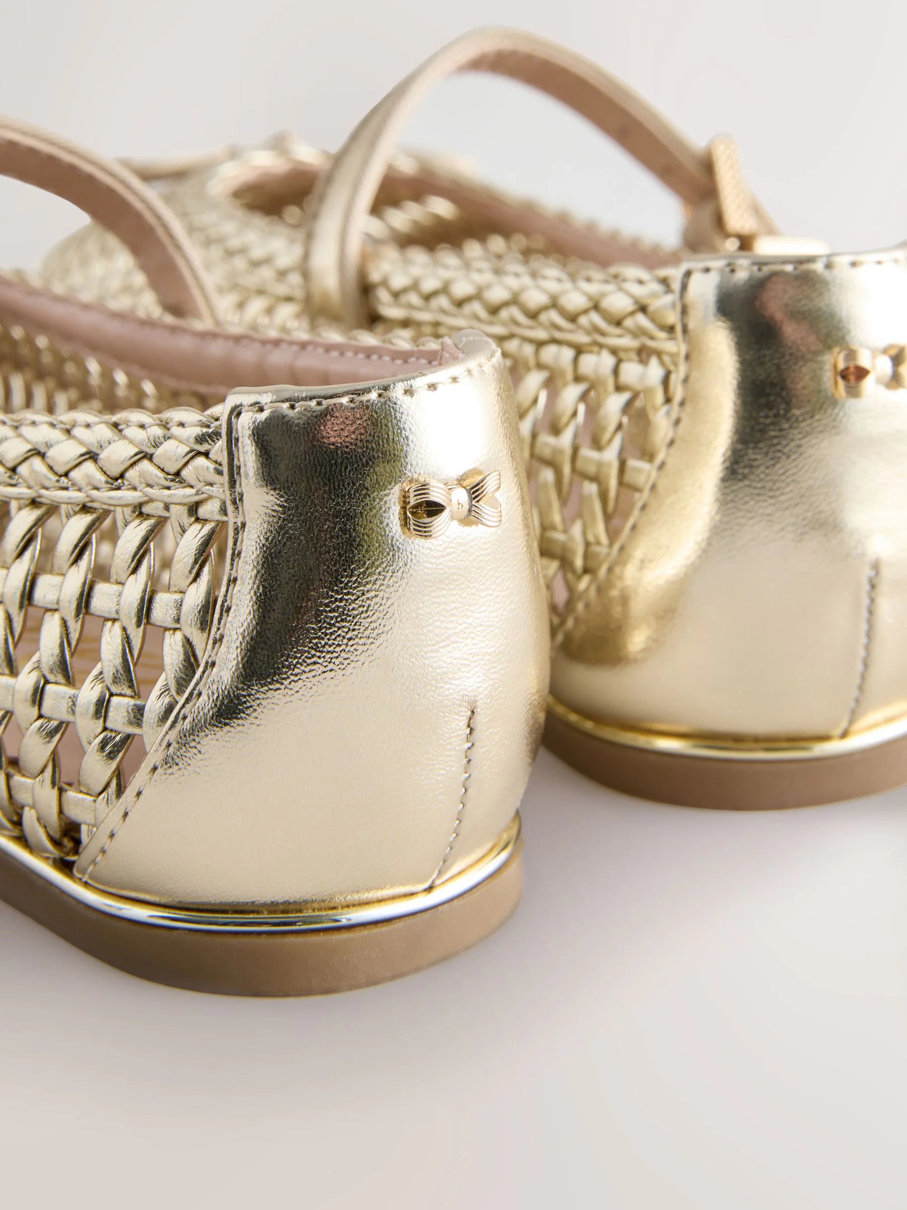 Baker by Ted Baker Woven Gold Mary Jane Shoes