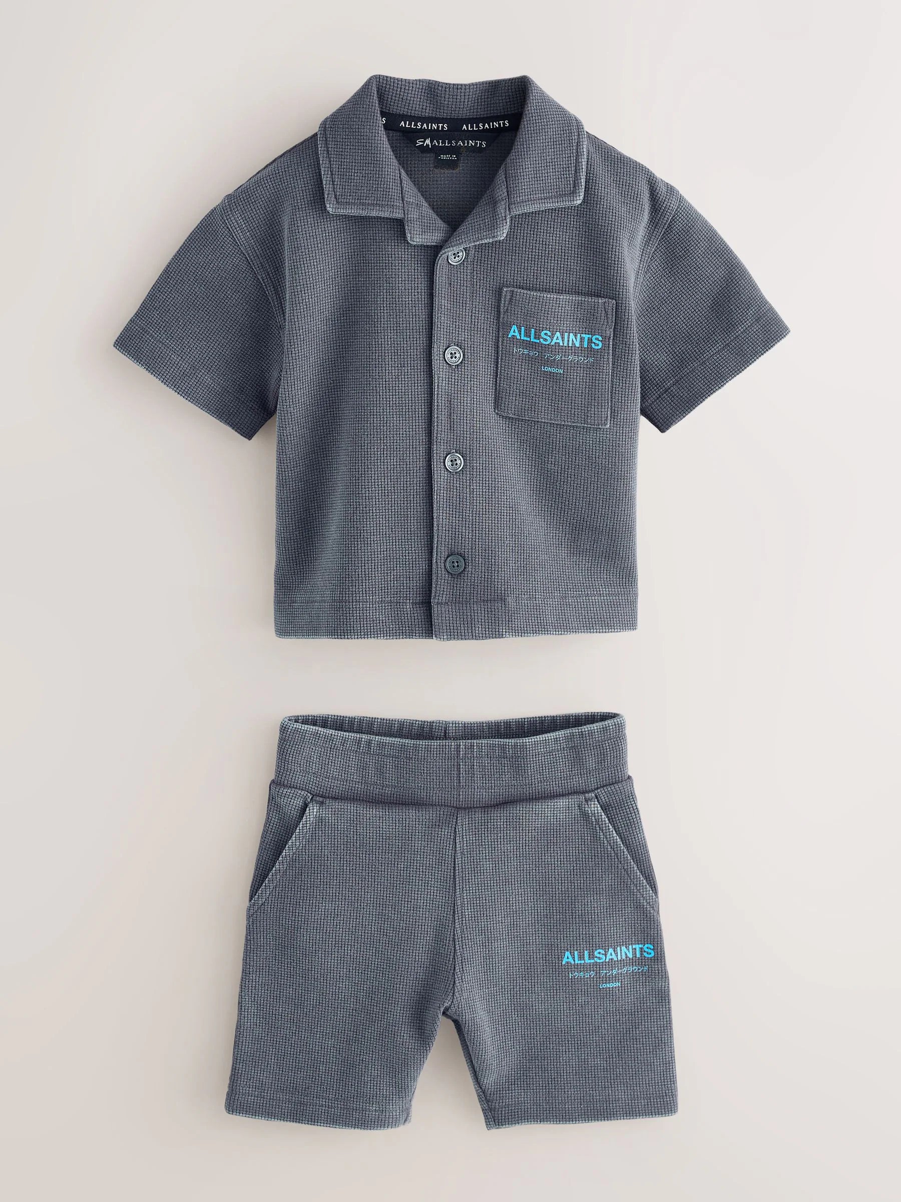 smALLSAINTS Washed Black Underground Waffle Shirt and Short Younger Set