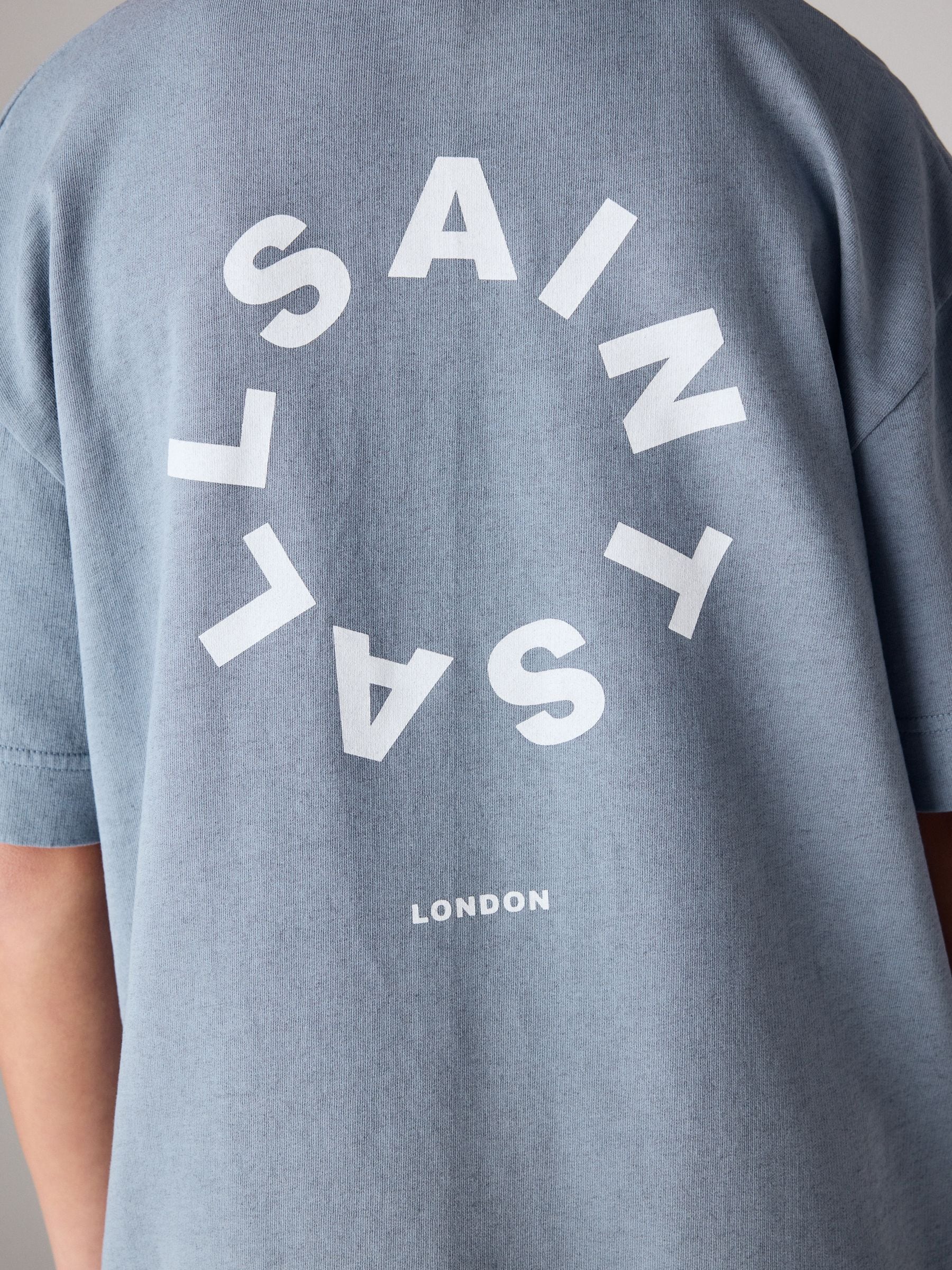 smALLSAINTS Blue Tierra T-Shirt and Sweat Shorts Set