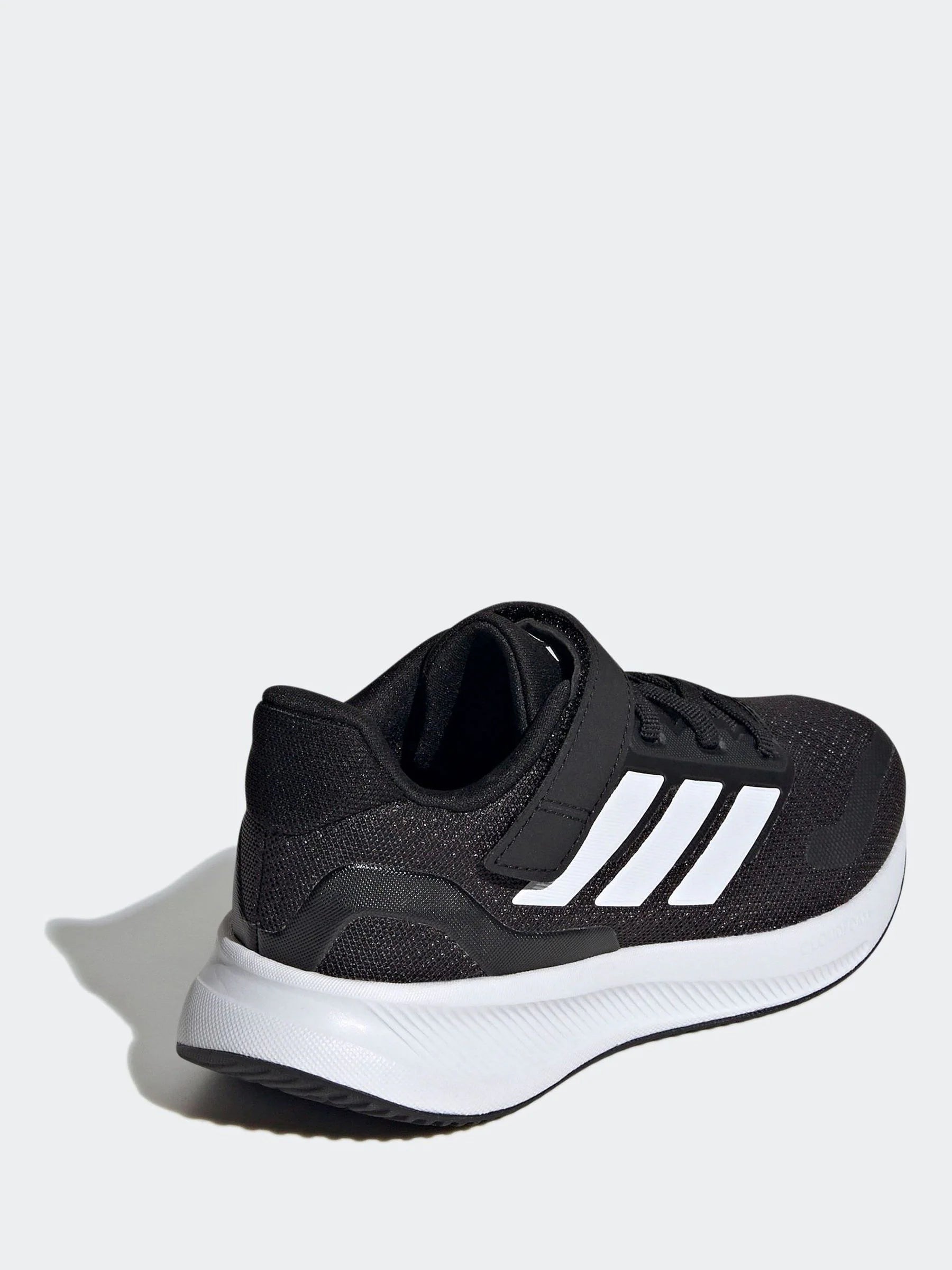 adidas Black/White Runfalcon 5 Elastic Lace Running Kids Trainers