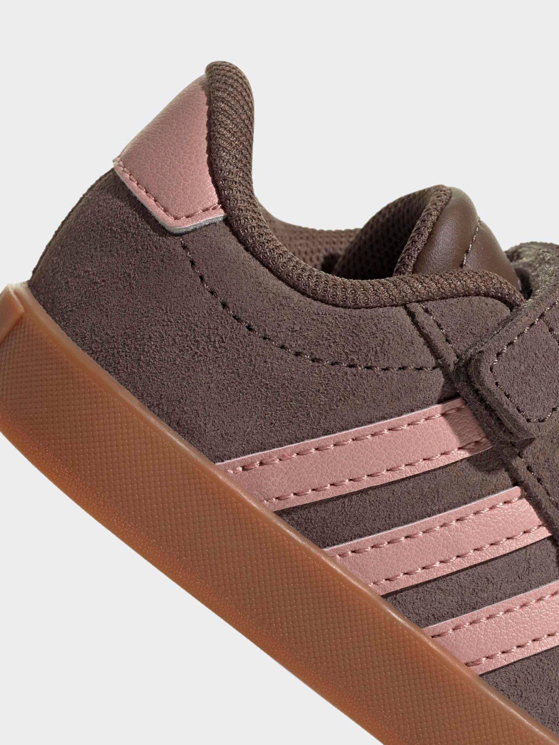 adidas Brown/Pink VL Court 3.0 Hook and Loop Infant Trainers