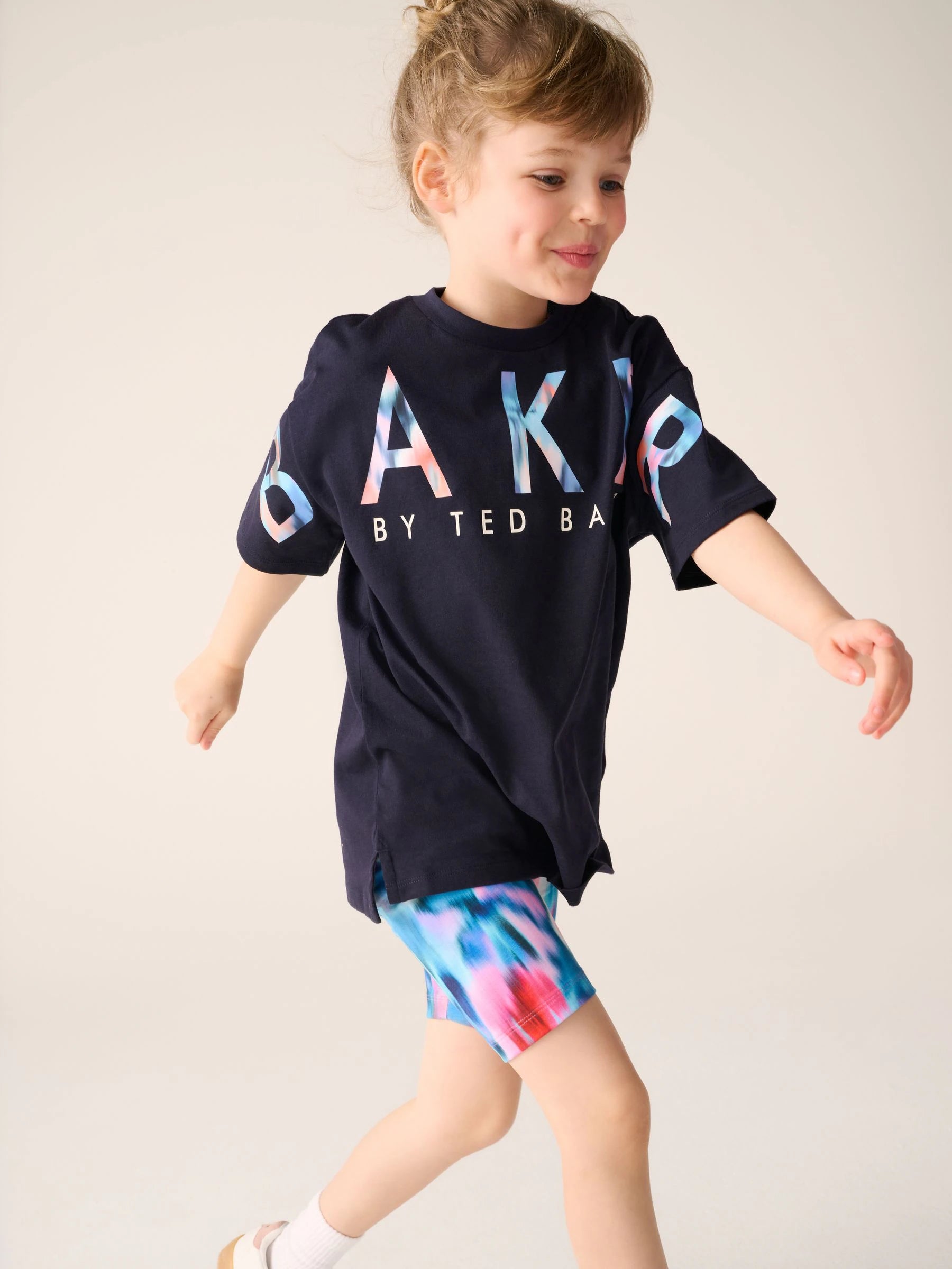 Baker by Ted Baker 2 Piece Graphic Oversized T-Shirt and Cycling Shorts Set