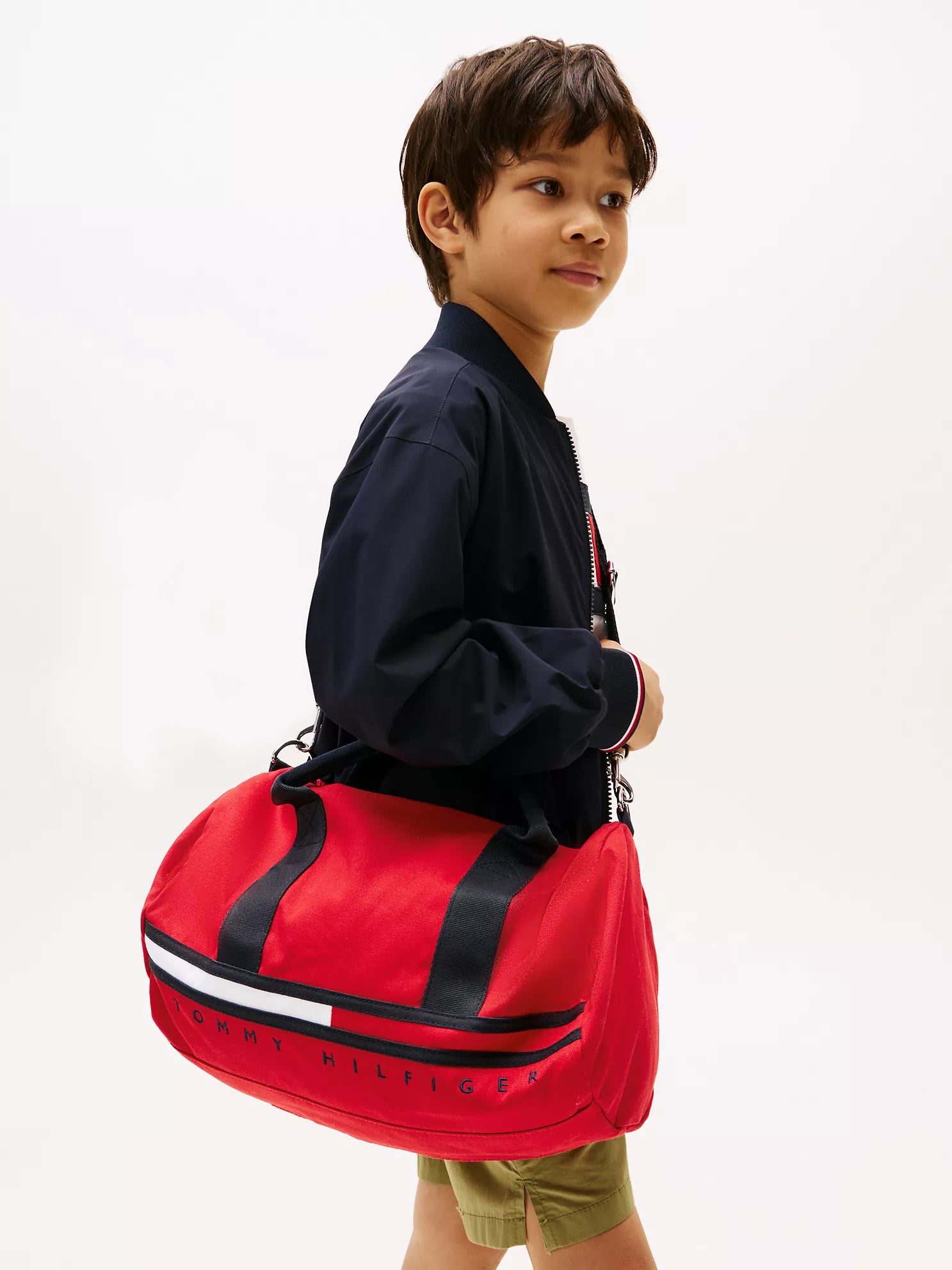 Kids' Flag Stripe Logo Duffle Bag Tommy Hilfiger