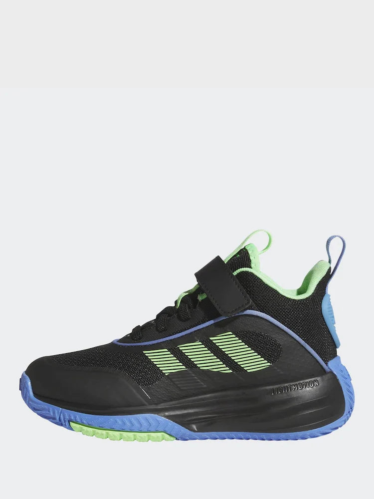 adidas Black/Green Ownthegame 3.0 Kids Trainers
