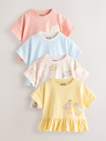 Blue/Yellow T-Shirts 4 Pack (3mths-7yrs)