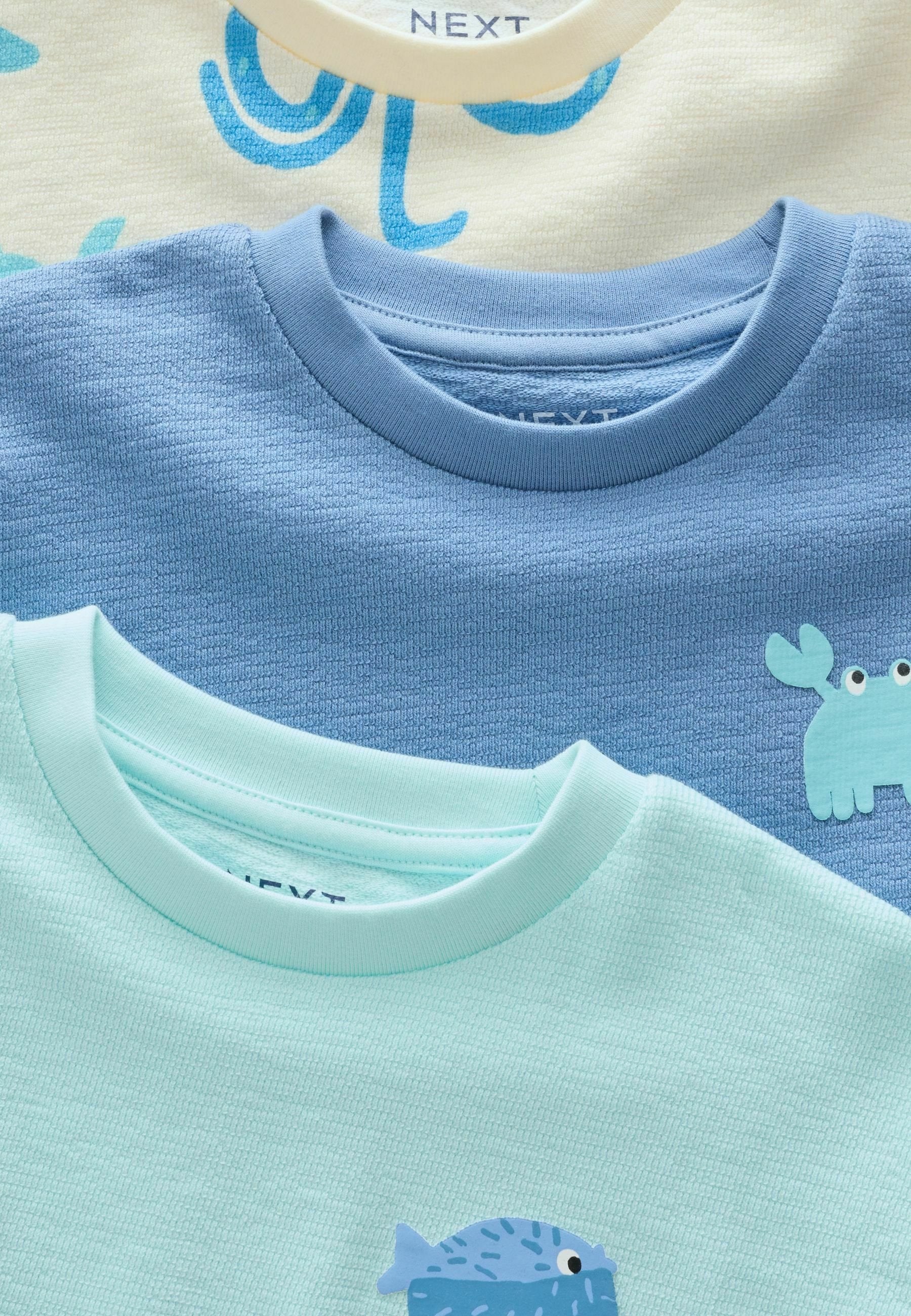 Next REGULAR FIT 3 PACK - Print T-shirt - white blue