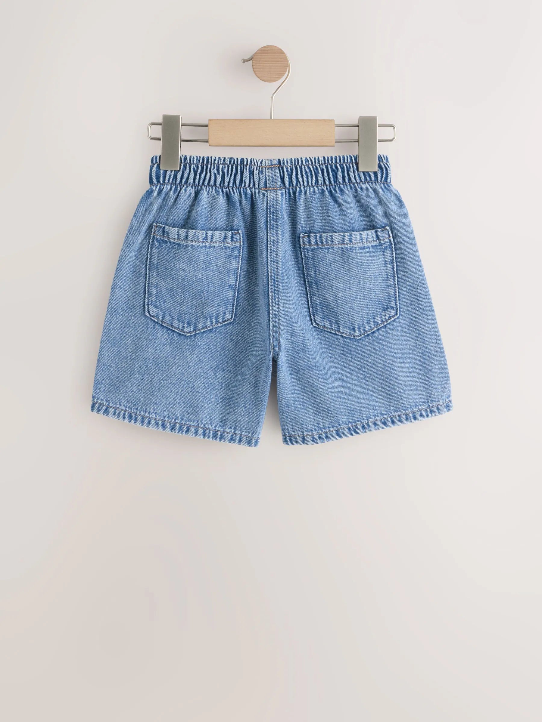 Mid Blue Pull On Denim Shorts (3mths-10yrs)