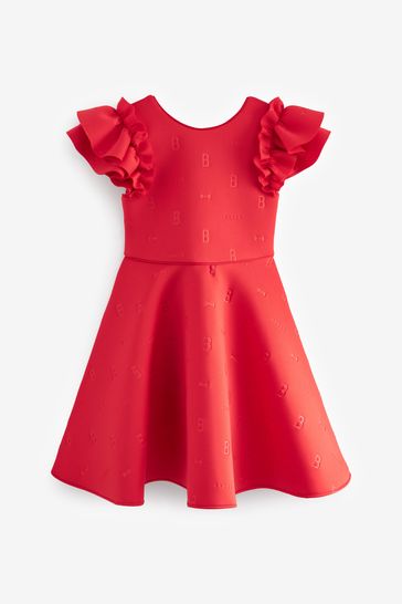 Baker by Ted Baker Frilled Embossed Scuba Dress